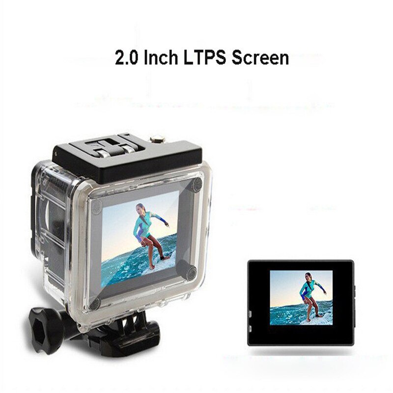 Hd action kamera wifi til rig ekstrem sports kamera video 1080p 30m vandtæt sports camrea ekstra hovedrem + taske + monopod