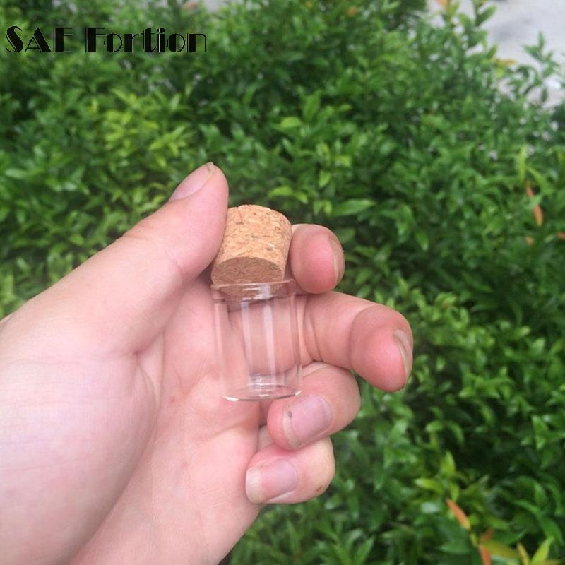 1pc Mini Glass Bottles With Cork Tiny Mini Vials Jar Clear Mini Glass Bottles With Corks Stopper DIY Handmade Wishing Bottle