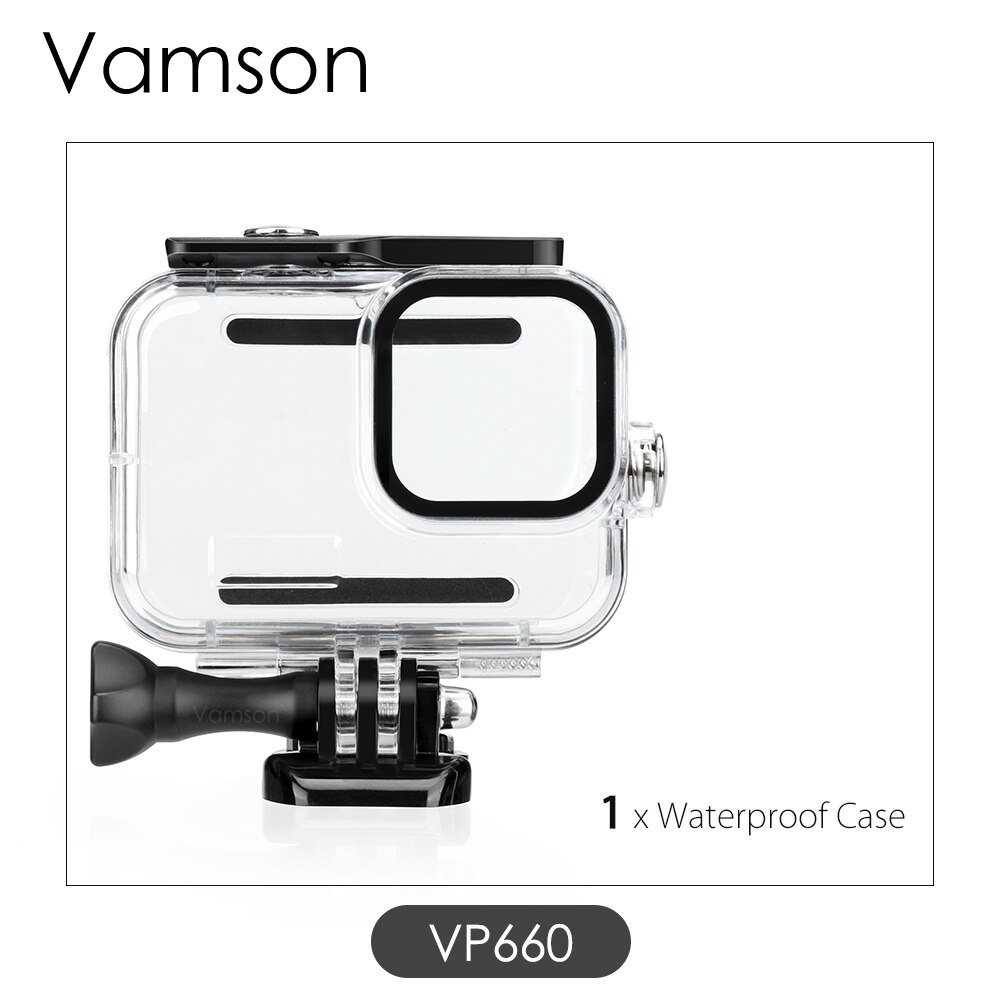 Vamson caso habitação à prova dwaterproof água para gopro hero 9 mergulho preto proteção subaquática capa para go pro 9 acessórios vp660: VP660