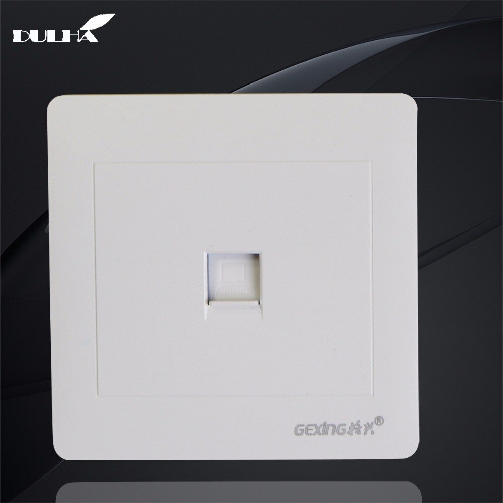 Enkele Poort Computer Muur Data Socket Elektrische RJ45 Netwerk Internet Jack Muur gemonteerde Cat5 Outlet Coaxiale Plug