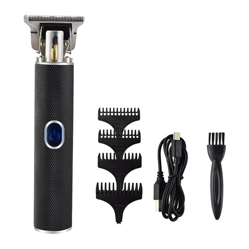 Tondeuse à cheveux sans fil avec lame en T, 0.0mm, or, , Rechargeable par USB, pour couper les cheveux: black