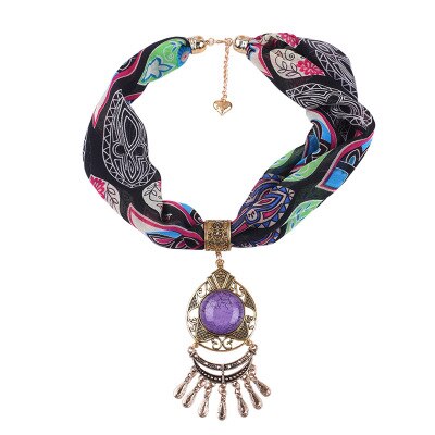 NEUE Anhänger Halsketten Chiffon Schmuck Schal Frau/Damen Jahrgang Lange Quaste Halsband Schal Boho Foulard Weibliche: 3
