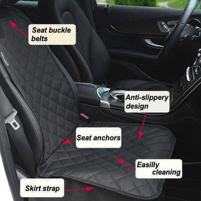 Huisdier Stoelhoes Voor Auto 'S, Dog Car Seat Cover, Antislip Rubber Backing Met Ankers, Zwart