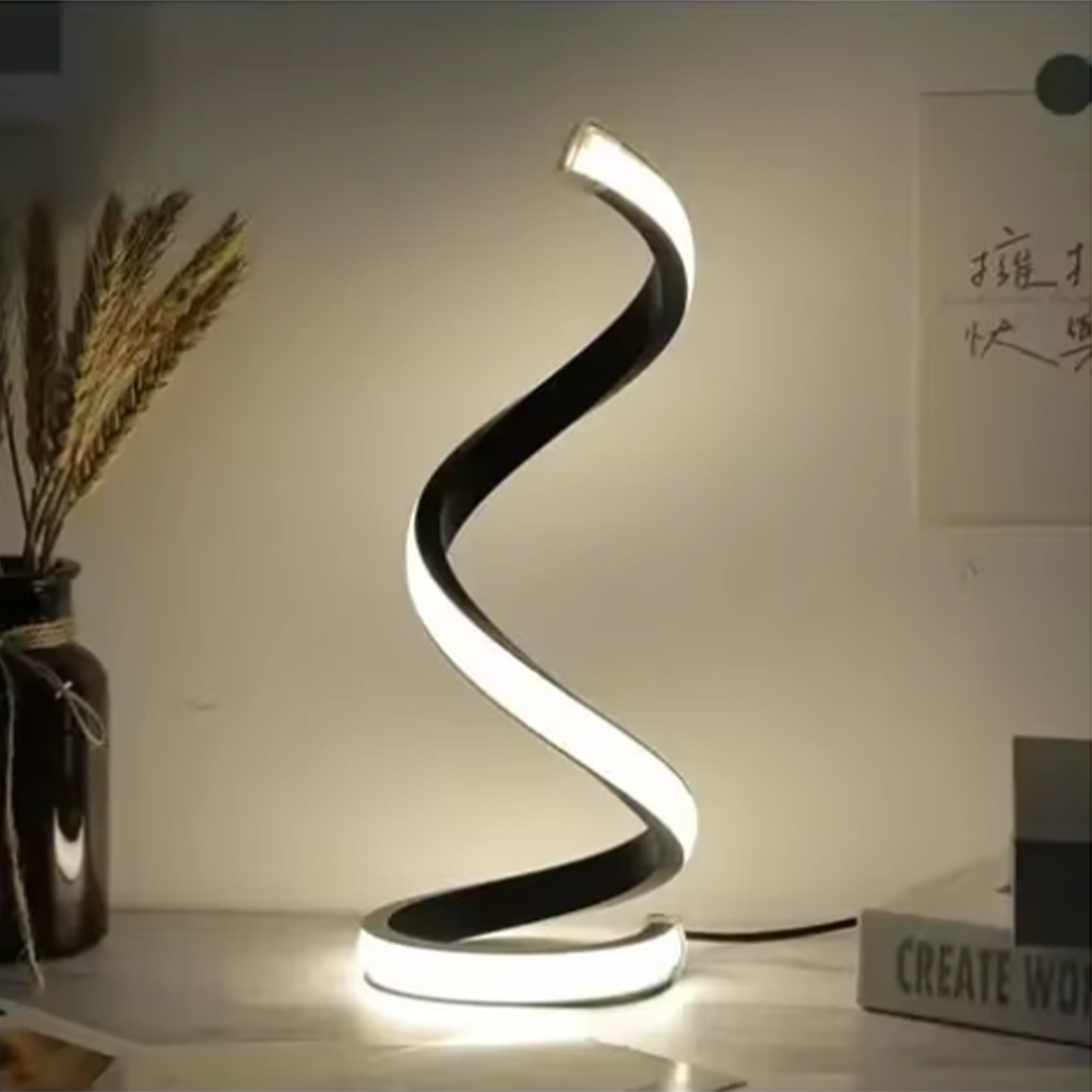 LED moderne minimalistische spiraal bureaulamp draadgestuurde bureaulamp drie kleuren led omgevingslicht voor bars cafés slaapkamer kamer decor