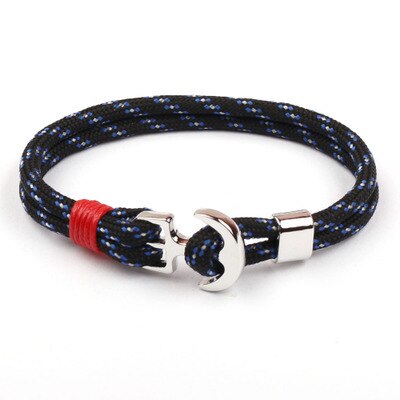 bateau ancre hommes foulard de tête pour femme Bracelets nautique survie corde chaîne Paracord Bracelet mâle Wrap métal crochets: C