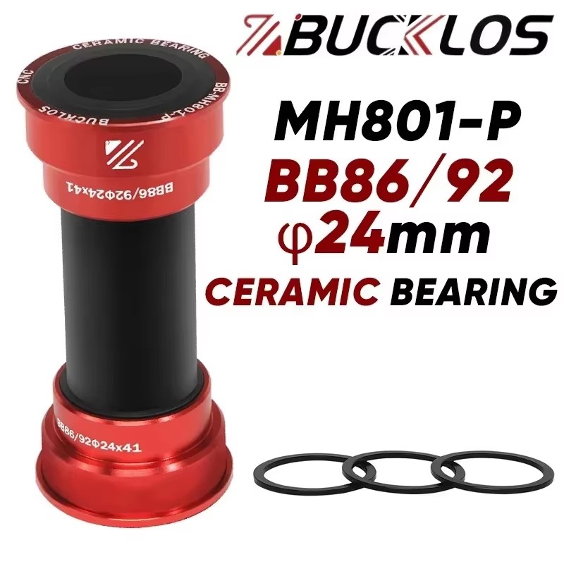 BUCKLOS Bicycle Bottom Bracket 24mm BB68/73 BB86/92 BB Steel / Ceramic Bearing Mountain Road Bike Threaded Pressfit MTB Parts: black