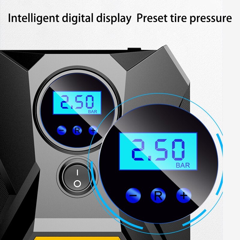 Auto Air Compressor Draagbare Tire Inflator 12V Voor Auto Banden Met Led Licht Manometer Voor Fiets, motor, Bal