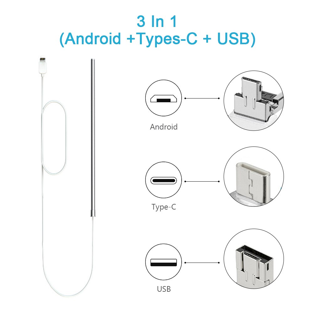 0.22 inch mini-diagnosetool endoscoop 6 led-lampjes draagbare digitale otoscoop oordopje hd visuele usb-camera voor mac