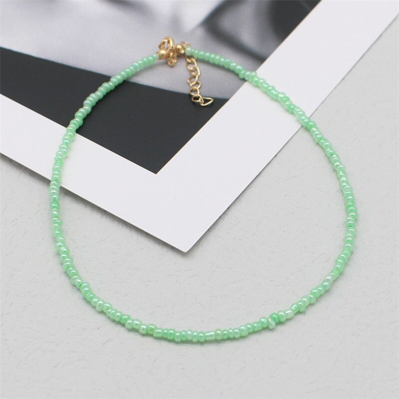 Simple Seed Beads Strand Choker Women String Beaded Short Bohemia Clavicle Jewelry Necklace: 12