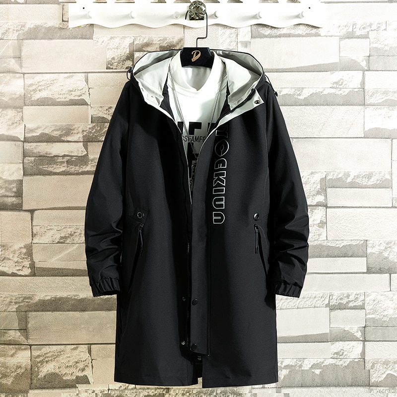 Veste coupe-vent pour homme, Trench-Coat Long, vêtements de printemps, d'automne et d'hiver,