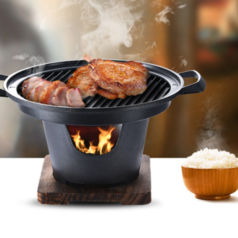 Estufa pequeña para barbacoa, cocina doméstica de estilo coreano para una persona, barbacoa al aire libre, sin humo, olla pequeña para asar de estilo japonés, MeatTool