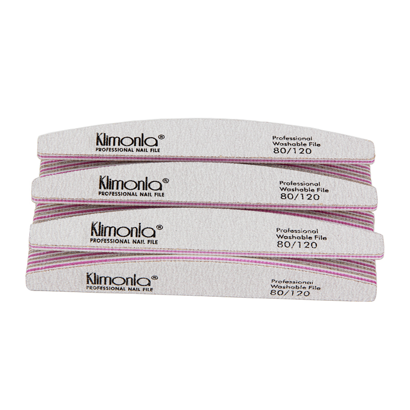 10Pcs Klimonla Gray Nail File 80/120 Grit Lima Buffer Block Sanding Brush Polishing Salon Beauty Manicure Nail Tools nail vijl