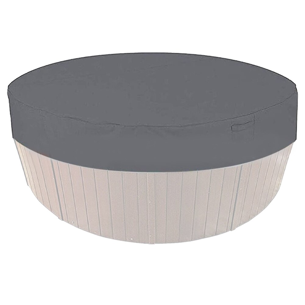Round Solid Tub Cover Protector Anti UV Outdoor Spa Foldable Shade Elastic Bottom Weather Resistant Portable Waterproof: Grey / 160x90cm
