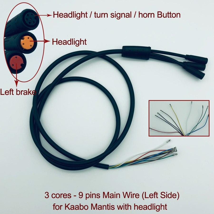 Mantis10 Belangrijkste Bedrading Draad Kabel Lijn Voor Kaabo Mantis 10 Pro Plus + Elektrische Scooter Accessoires: 3-9 main wire Left