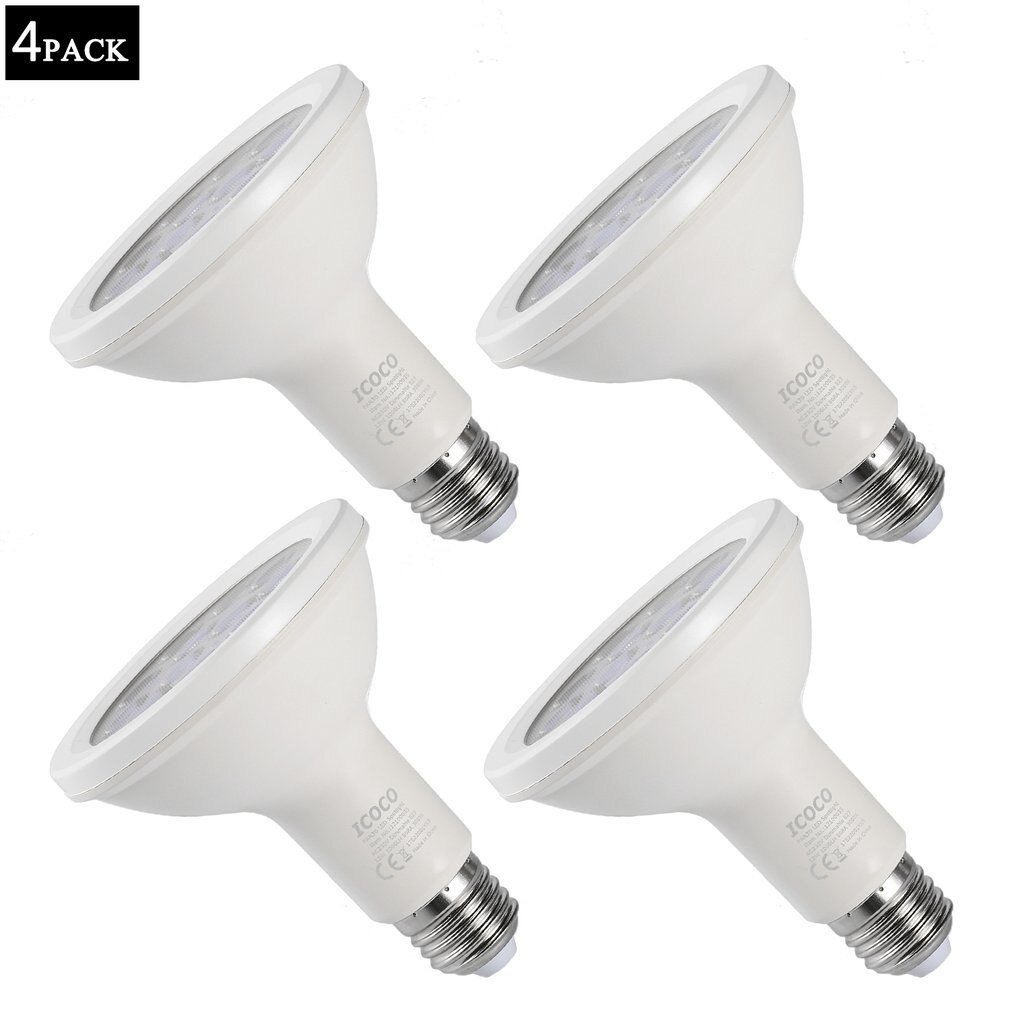 4PCS PAR30 12LED 12W Dimmable Long Neck 1000LM 3000K Warm White Spotlight LED Bulb Quivalent for 75W Halogen Bulb