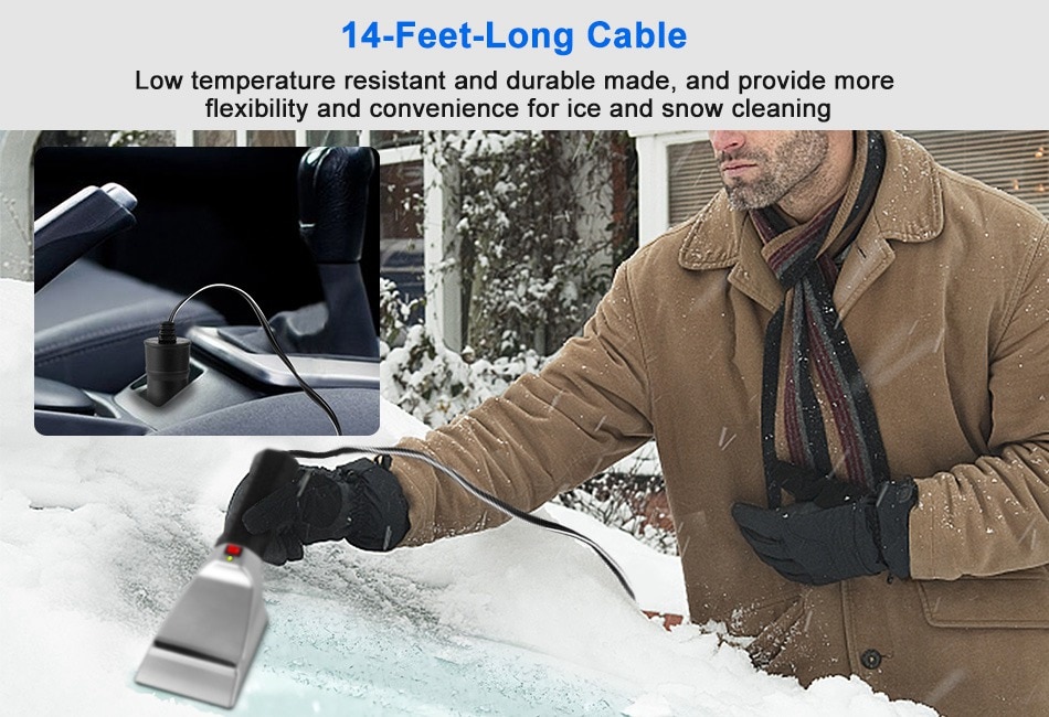 12V Electric Heated Car Ice Scraper Automobiles Winter Car Accessories Snow Removal Shovel Windshield Glass Defrost Clean Tools