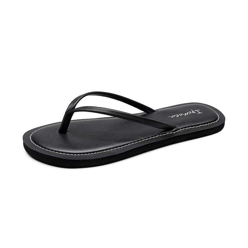 Women Beach Flip Flops Summer Flat Shoes Woman Slip On Sandals Non-slip Sole Solid Color Female Flip Flop Slides