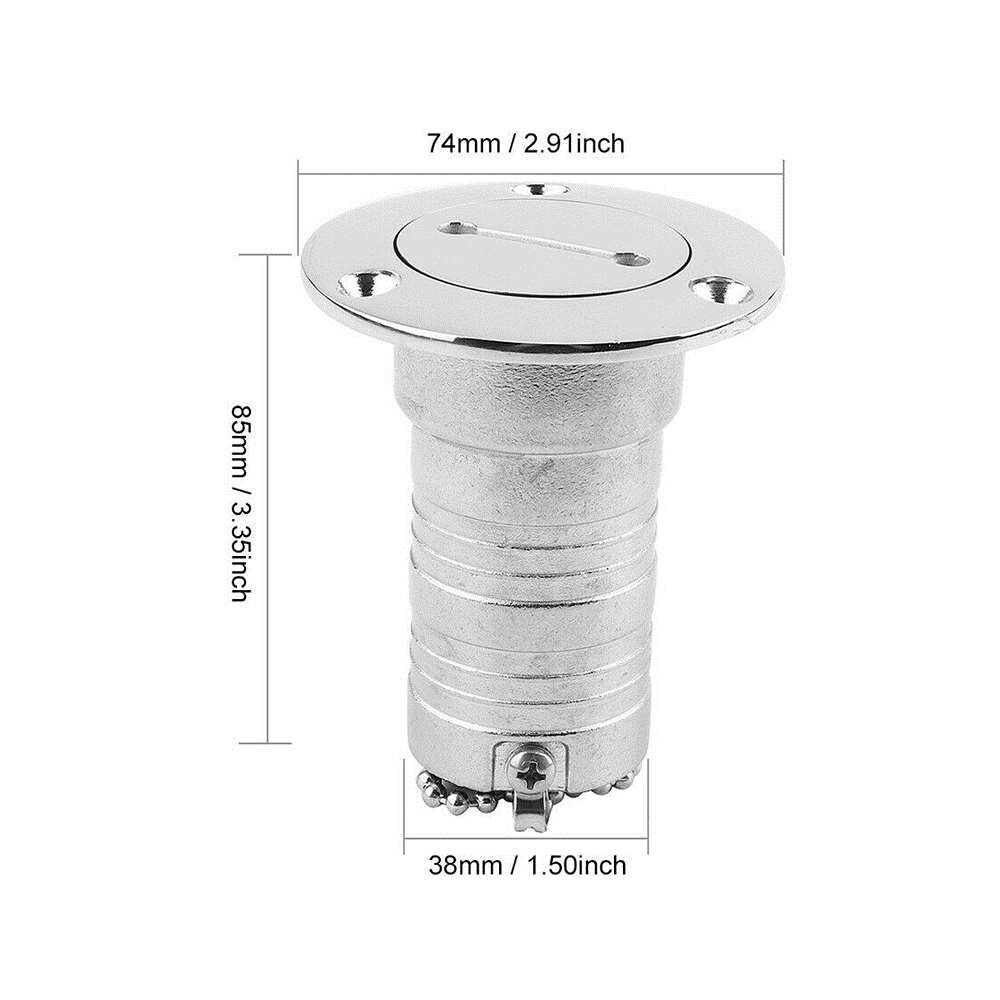 38mm 1.5 Inch Boat Fuel Tank Cap Marine Stainless Steel Boat Deck Fill Filler Port Gas Fuel Tank With Key Cap