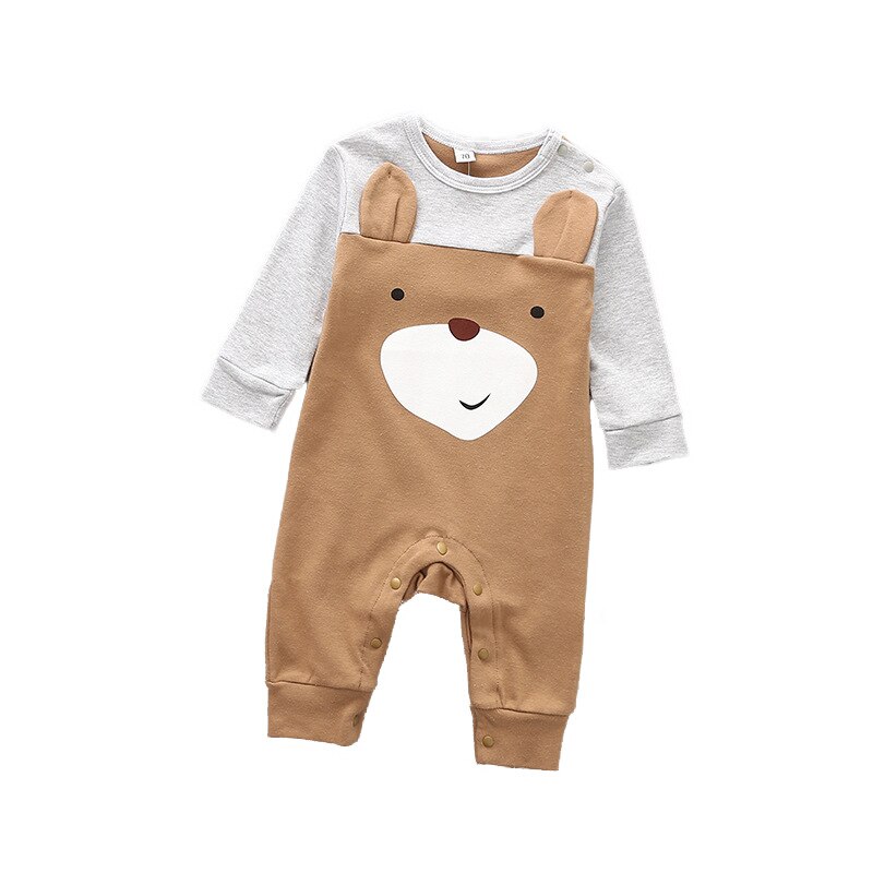 Spädbarnskläder vår höst babybyxor flickor pojkar jumpsuit barn baby nyfödd kläder neonatal långärmad bomull