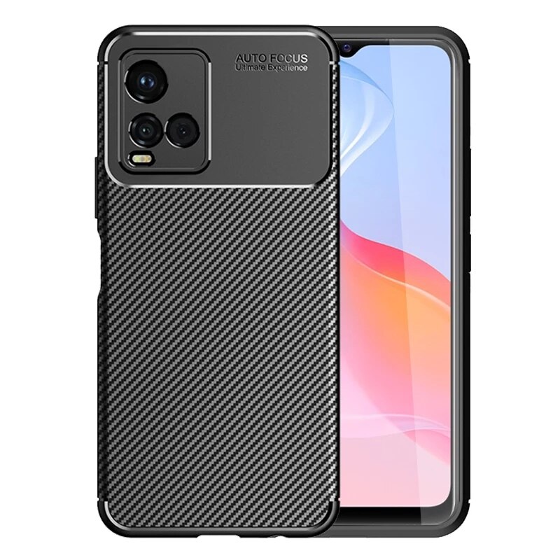 Carbon Fiber Zachte Siliconen Shell Cover Voor Vivo Y21s Y33s Camera Shockproof Bumper Beschermhoes Vovi Y 21S 33S 21Y Fundas