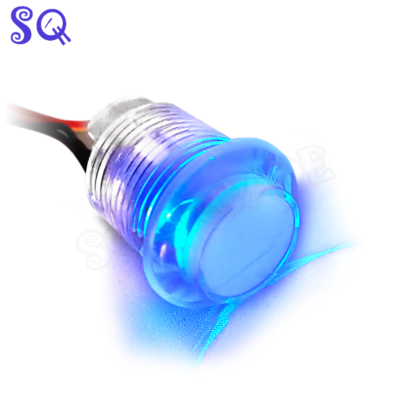 10 stücke Arkade-Spiel Goldleaf RGB beleuchtet 3,3 V Druckknopf 2,8mm für Mutter oder virtuelle Flipper pacled64 oder I-PAC io