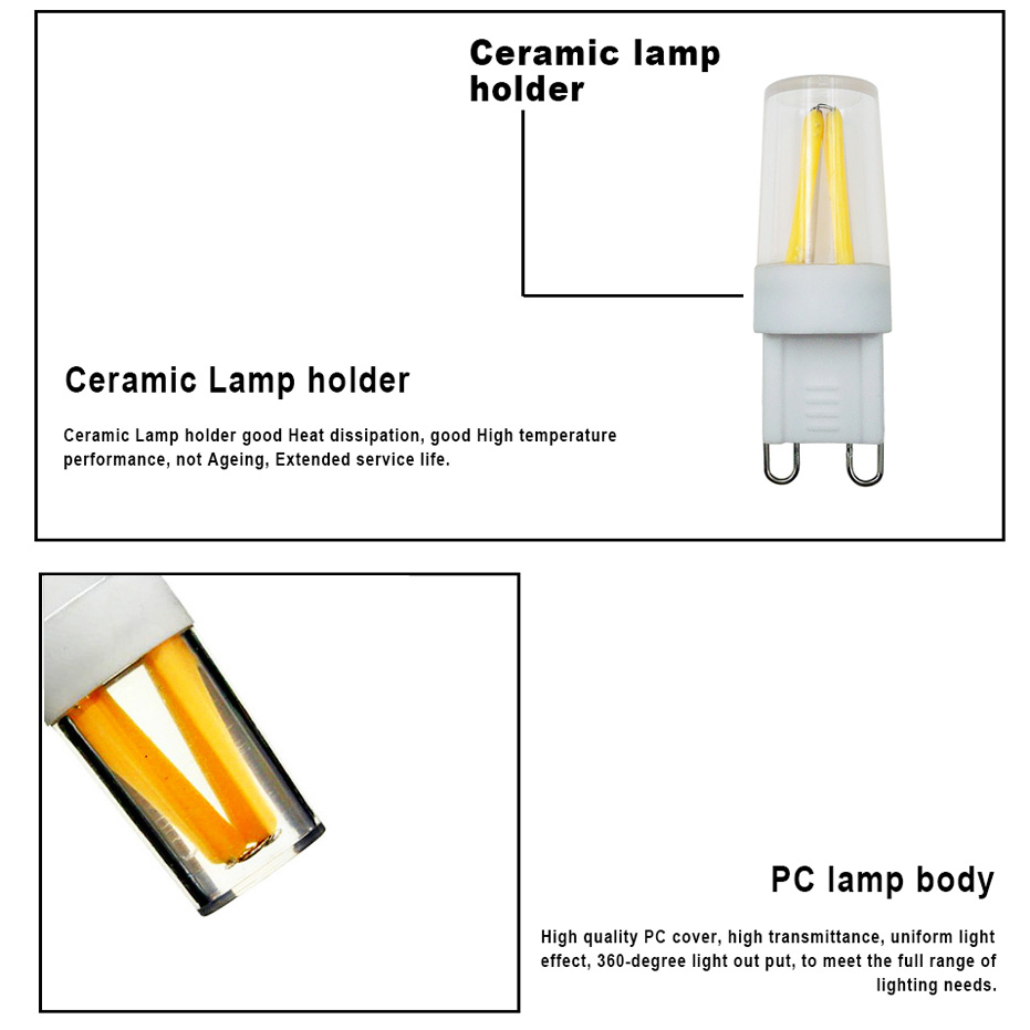 Promotio 10 Stuks Super Heldere Led Lamp G9 Filament COB 110V 220V 1.5W lamp 360 Stralingshoek Vervangen 20W Halogeen Licht voor Kroonluchter