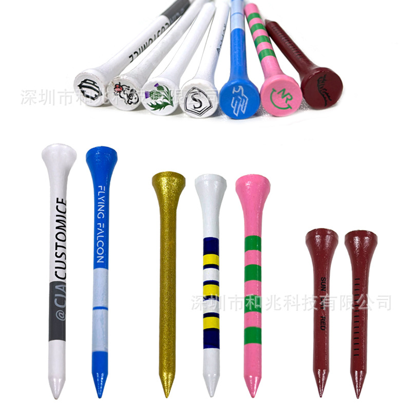Golf-Tee-Schraubendreher-Set aus Holz, vier Größenoptionen für Golfball-Stollen, lose Packung, Holzschrauben aus China für das Golftraining