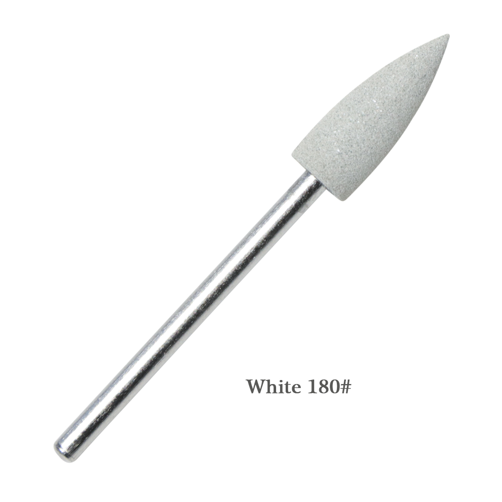 1pcs Rubber Silicon Nail Art Drill Bit 7 Colors Milling Cutter Manicure Pedicure Tools For Electric Machine JIGJ01: GJ01 White