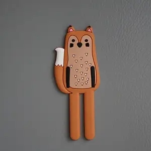 Animal Magnetic Hooks Multifunctional Removable Decorative Fridge Sticker Refrigerator Message Magnet Key Holder: fox