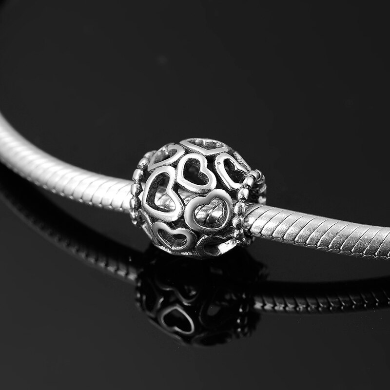 925 Sterling Zilver Diy Holle Harten Metalen Kralen Fit Originele Europese Charme Armband Fijne Sieraden Maken
