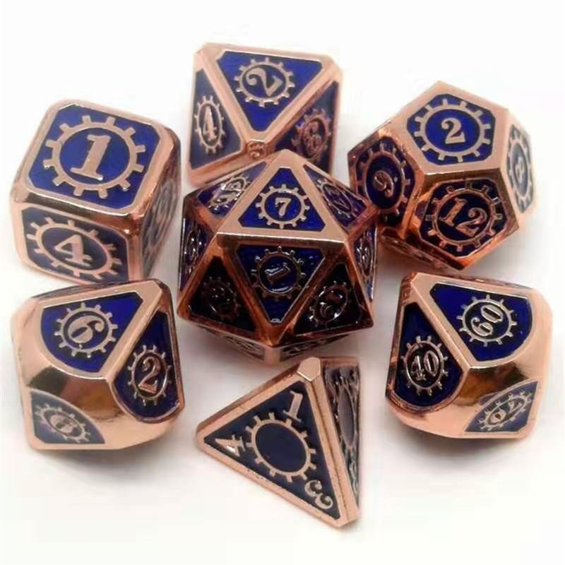 Metal Dice 7pcs/set RPG Dice D&D Board Game Magic Props D4 D6 D8 D10 D12 D20: B