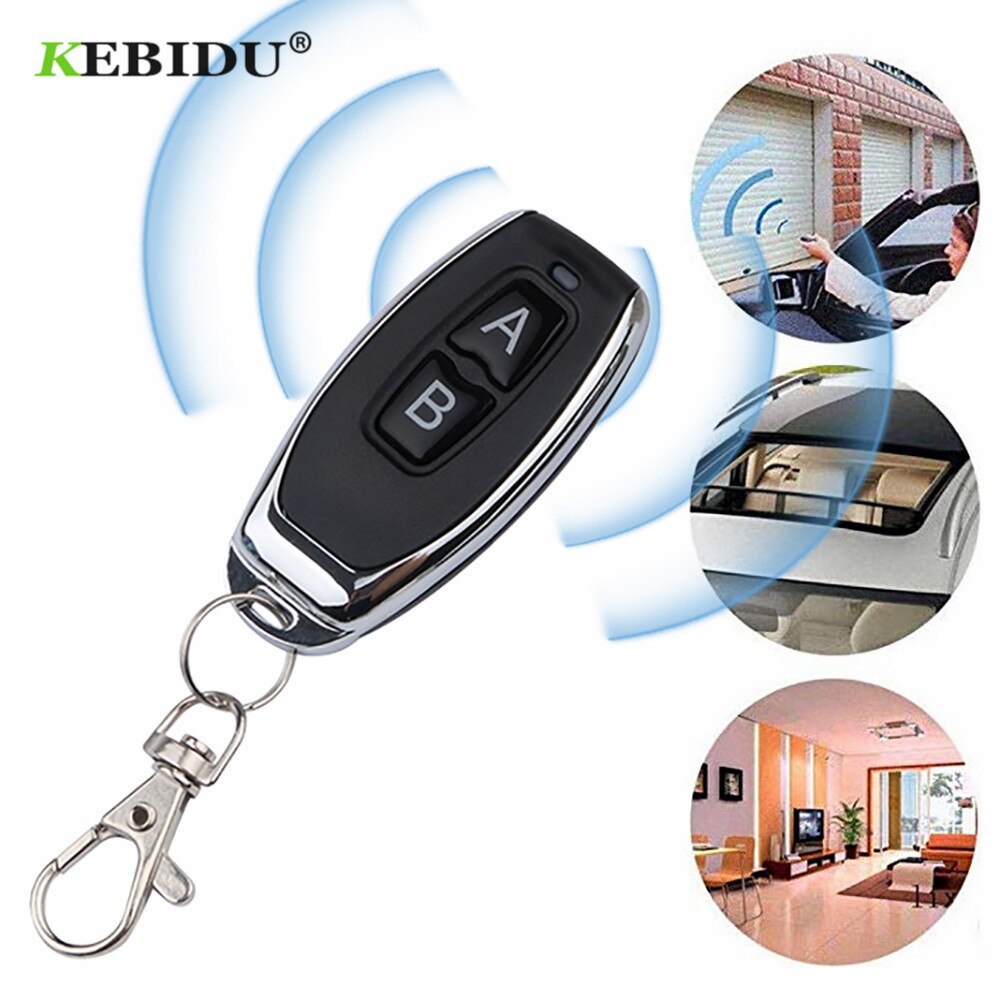Universal 433Mhz RF Remote Control Copy 4 Channel Cloning Duplicator Key Fob A Distance Learning Electric Garage Door Controller
