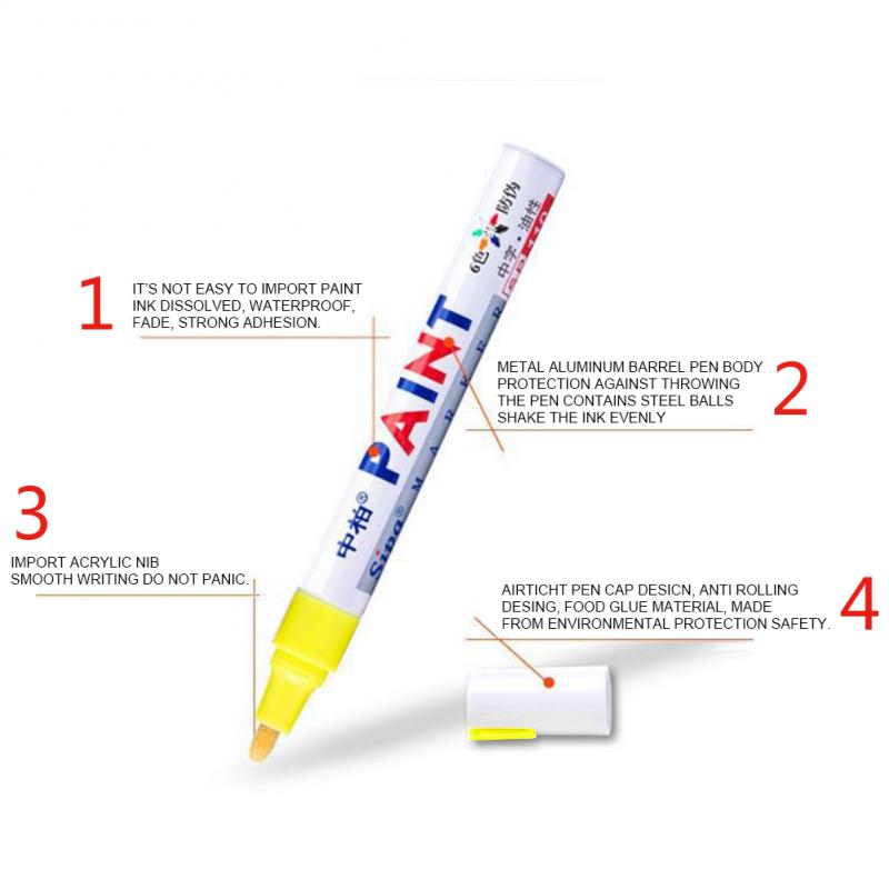 Car Scratch Repair Paint Tire Pen for Volvo XC90 XC60 S90 S60 V70 S40 V40 V70 Jeep Renegade Wrangler JK Grand Cherokee: Yellow