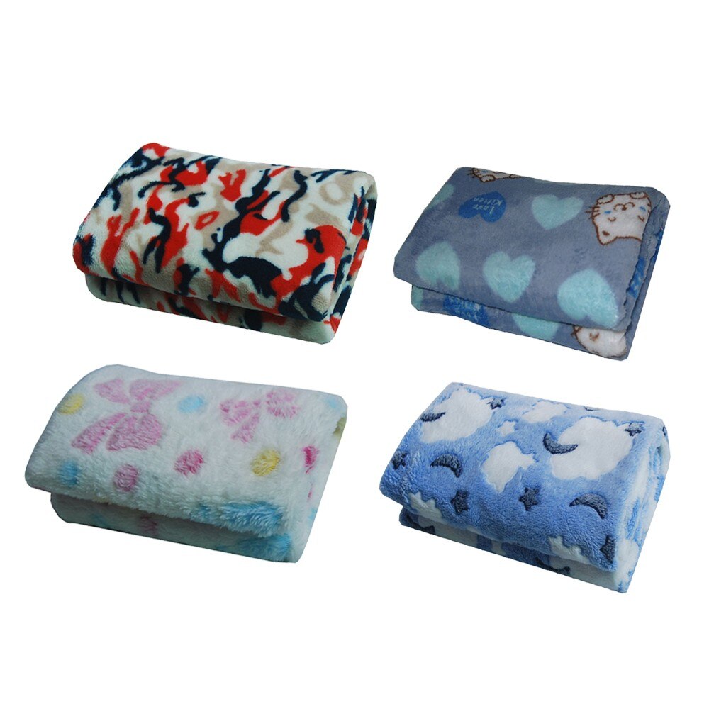 Huisdier Winter Hond Kat Bed Mat Leuke Patroon 4 Soorten Deken Huisdier Kat Hond Slapen Warm Dekbed Koraal Fluwelen Zachte huisdier Matras