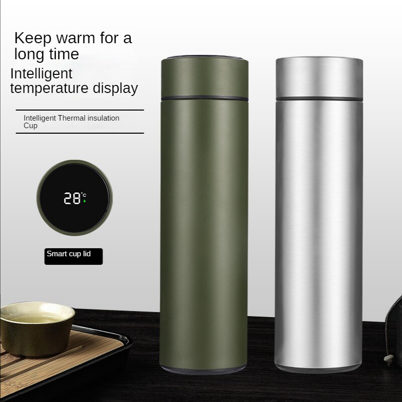 Insulation Cup Intelligent Temperature Measurement Water Cup Vacuum 304 Stainless Steel Cup Temperature Display Couple Cup