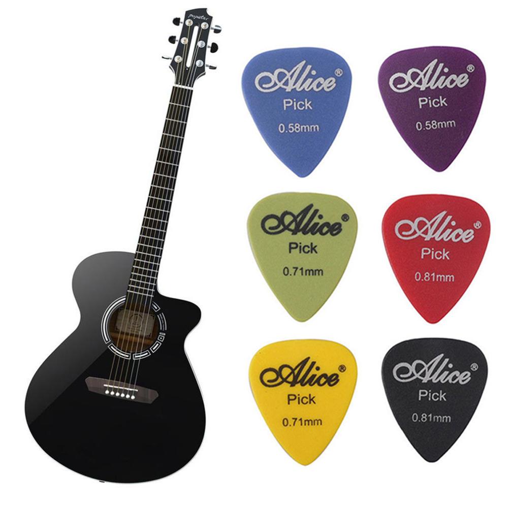 100 Uds púas de Guitarra eléctrica antideslizantes mate Guitarra Pick 0,58/0,71/0,81/0,96/1,2/1,5mm piezas de accesorios de bajo de Guitarra mixta