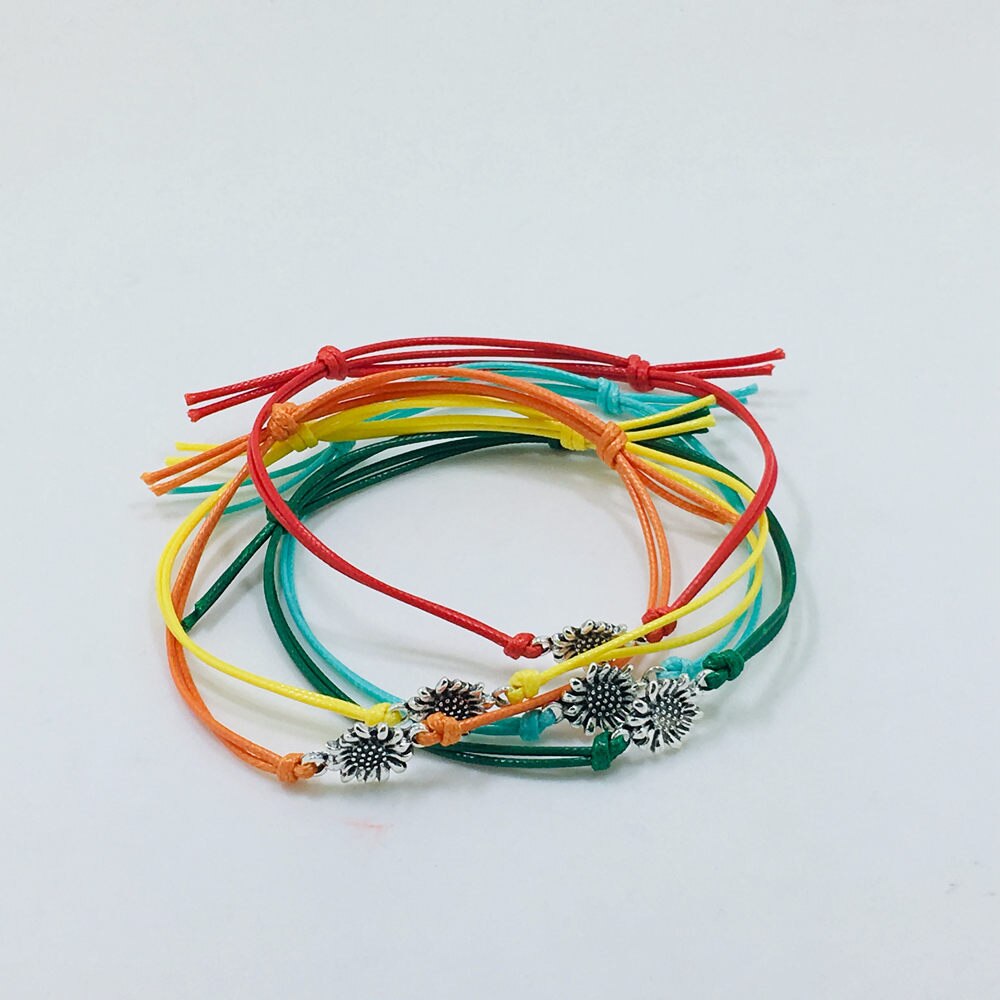 12 PCS Sunflower Quotes Bracelets Wedding Braismaid Bracelet Women Charm Bracelets Friendship Bracelet Ins