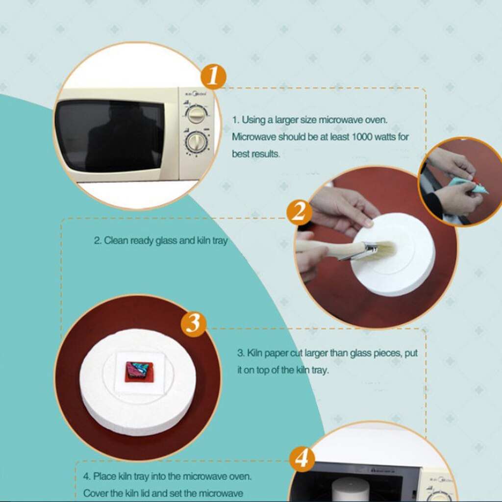 6 Pieces Microwave Oven Kit For Fusing Glass Furnace DIY Fusing Microwave Home Use