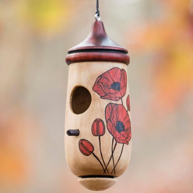 Mode Buiten Houten Hummingbird Huis Opknoping Swing Hummingbird Voor Winterkoninkje Swallow Sparrow Huizen Hummingbird: F