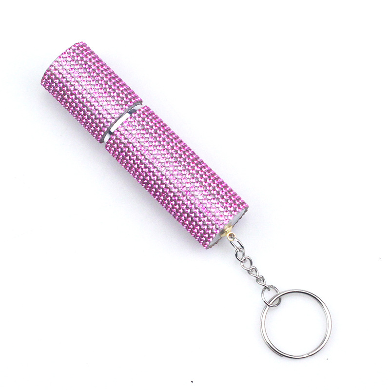 10Ml Diamant Parfum Fles Strass Lege Spuitfles Reizen Draagbare Pers Subbotteling Met Sleutelhangers Vrouwen Sieraden Cadeau: WHITE
