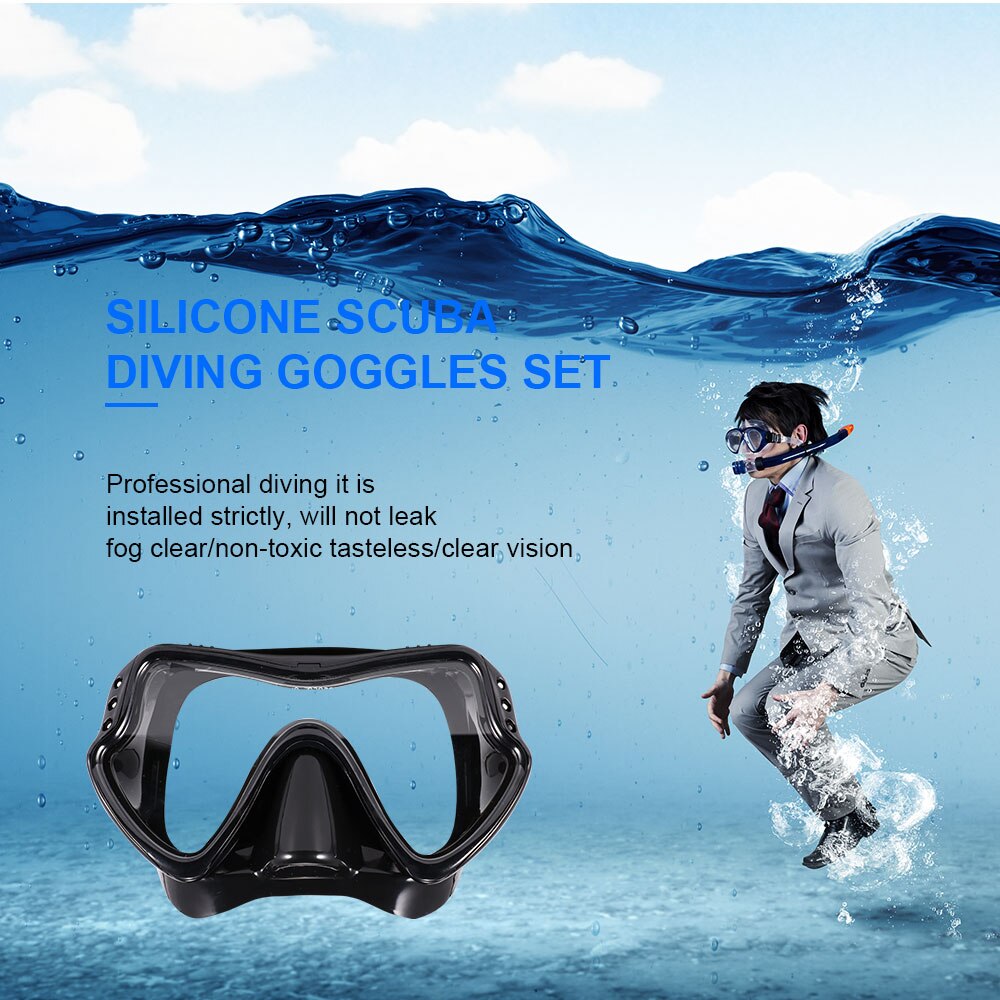 Professional Diving Mask & Snorkel Set - Anti-Fog Goggles - Silicone - Adult Swimming Fishing Gear