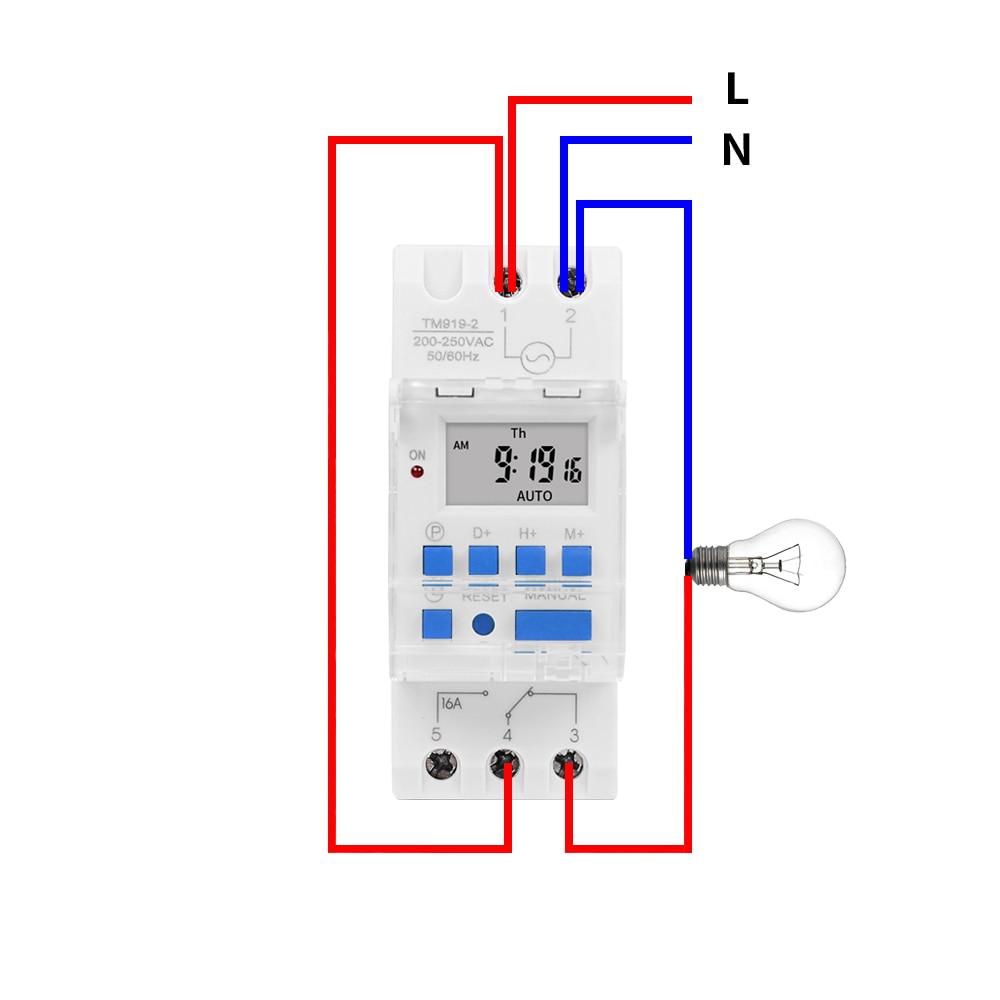 DC 12V 16A 5 PINS 1NO+1NC Digital Solar 24hrs Timer Switch with Sleep Mode and AM/PM Display