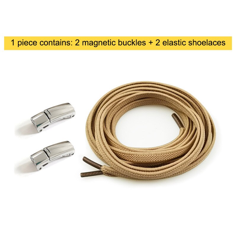 Lacci magnetici elastici 1 secondo chiusura lacci creativi rapidi senza lacci lacci per scarpe bambini adulti Unisex lacci per scarpe Sneakers lacci per scarpe: Cachi