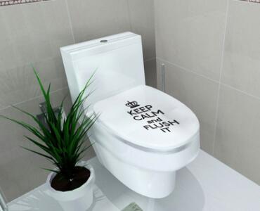 Badeværelse toilet sæde dækning mærkater klistermærke vinyl toiletlåg mærkater væg dekorative mærkat mærkater, mulit-mønster , 32 cmx 39cm: 908