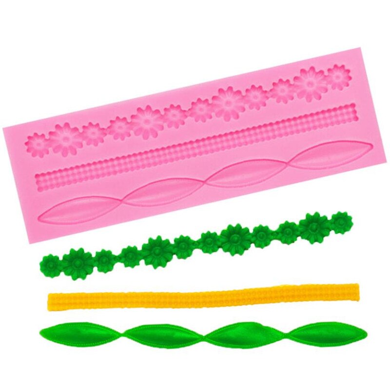 3d spetsar blompärlor kedja silikon fondant form tårta dekorera bakformar sockerpasta fondant bakverk verktyg