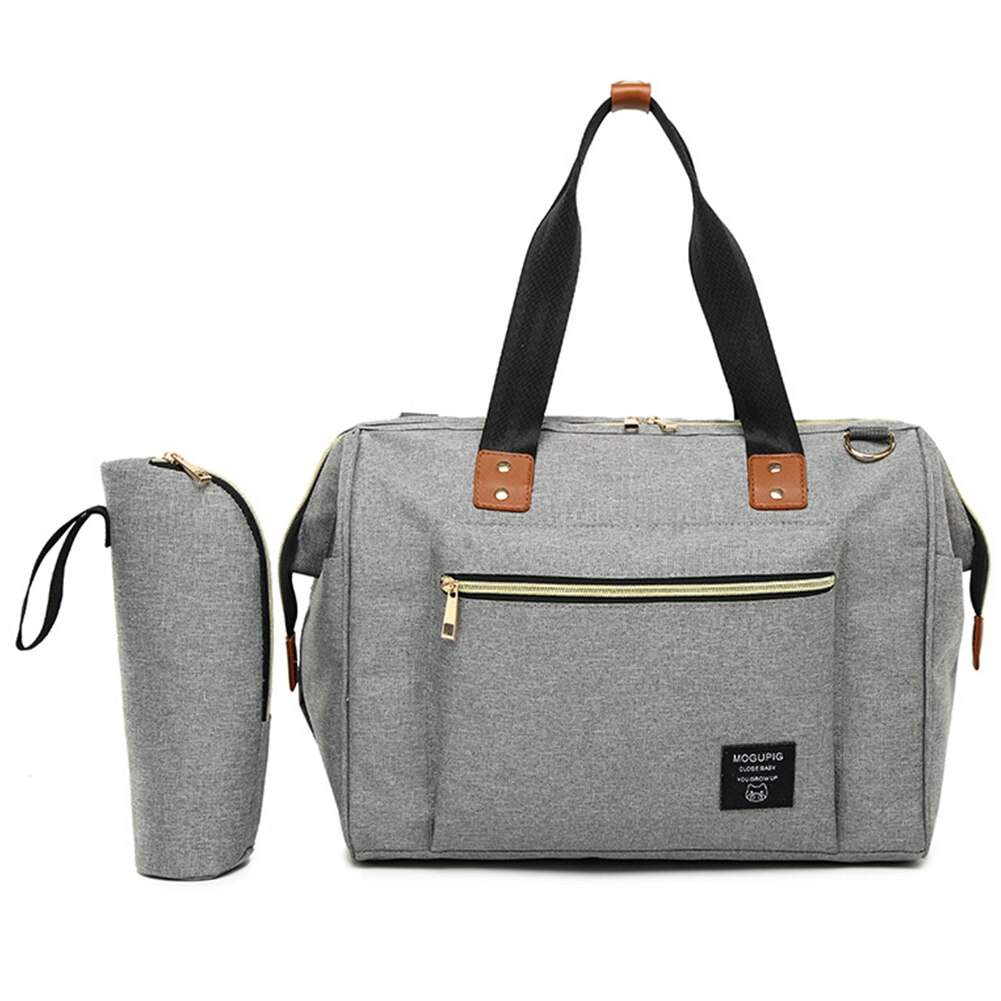 Nappy Bag Shoulder Waterproof Hospital Practical Large Changing Baby Nursing Maternity Organizer Polyester Mummy Diaper: Grey
