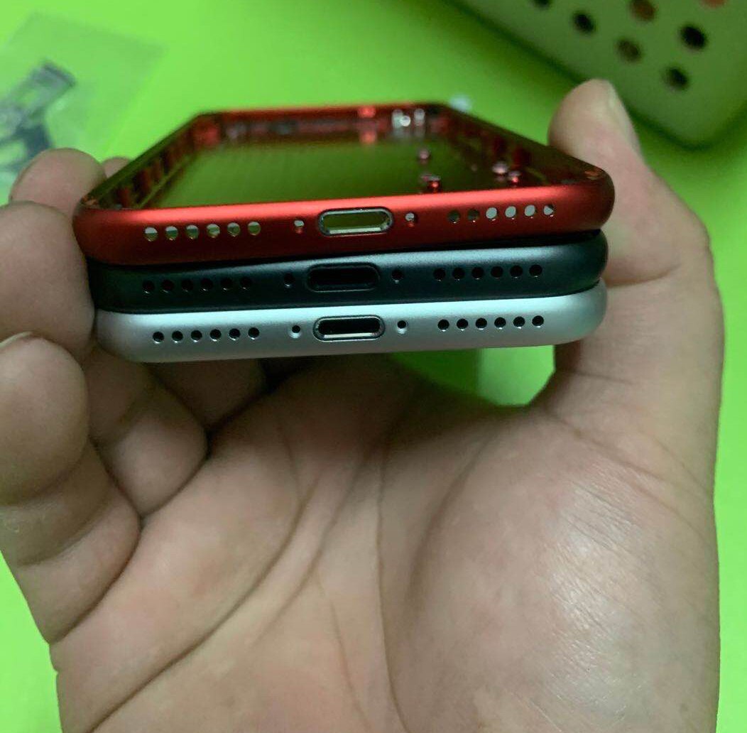 Dla iPhone SE 2020 OEM jakość powrót środkowa rama obudowa obudowa tylna pokrywa z tacą karty SIM czarny biały czerwony wymiana