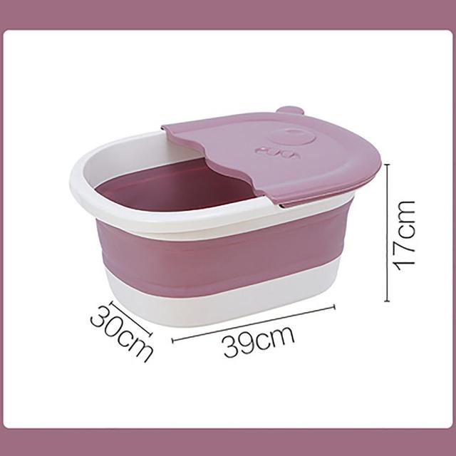 Plastic Foldable Bucket Foot Bath Bucket Bathroom Foot Wash Basin Laundry Buckets Portable Folding Water Container Large: M pink