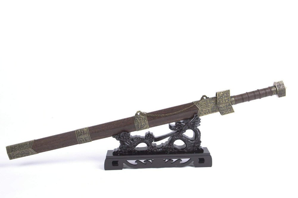 Stor størrelse sværdstativ katana stativ dragonharpiks samurai sværdholderholder display til katana wakizashi tanto