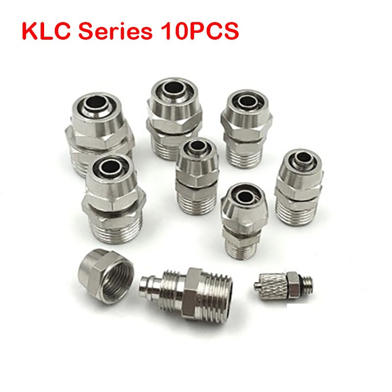 BSPT 10Pcs KLC4-M5,KLC6-M5,KLC4-01,KLC6-02,KLC8-01,KLC8-02,KLC12-01 Fittings Threaded Elbow Fitting Pneumatic Quick Connector